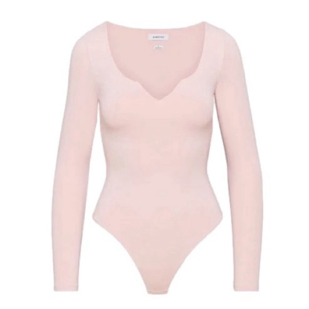 Aritzia Pale Pink Long Sleeve Scoop Neck Bodysuit